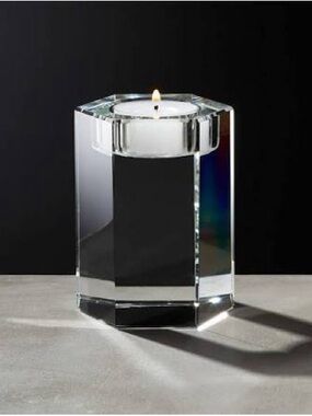 CB2 Hex Crystal Tealight Candle Holder